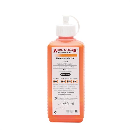 Schmincke Aero Color Akrilik Mürekkep 250 ml 204 Cadmium Orange Hue