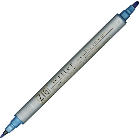 Zig Çift Uçlu Yaldızlı Davetiye Kalemi 125 Metalik Mavi
