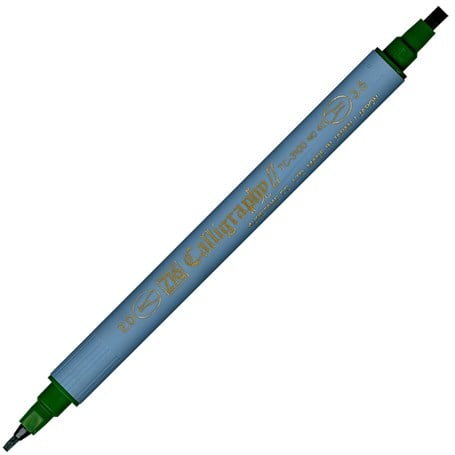 Zig Kaligrafi Kalemi Çift Uçlu 2 mm + 3.5 mm 040 Yeşil