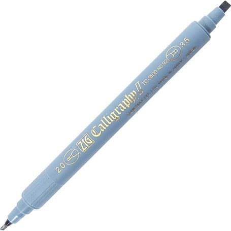 Zig Kaligrafi Kalemi Çift Uçlu Tc-3100 092 Mavi-Gri