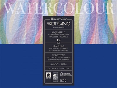 Fabriano Watercolour Cold Press 24X32cm 300g 12s