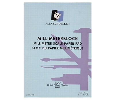 Alex Schoeller Milimetrik Blok Mavi A3
