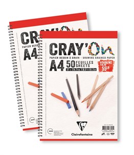 Clairefontaine CrayOn Çizim Blok Üstten Spiralli 120g A3 50 Sayfa