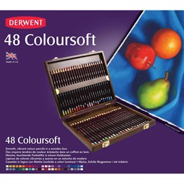 Derwent Coloursoft Colour Pencils Renkli Yumuşak Kuru Boya Kalemi 48li Ahşap Kutu