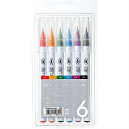 Zig Clean Color Real Brush Fırça Uçlu Marker Kalem 6 Renk Set