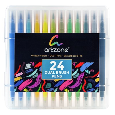 Artzone Dual Brush Pen Set 24 Colors