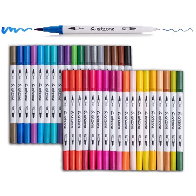 Artzone Dual Brush Pen Set 36 Colors