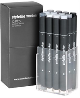 Stylefile Marker 12li Cool Grey Set