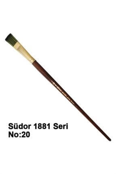 Südor 1881 Seri Sentetik Yeşil Düz Uzun Sap Fırça No:14