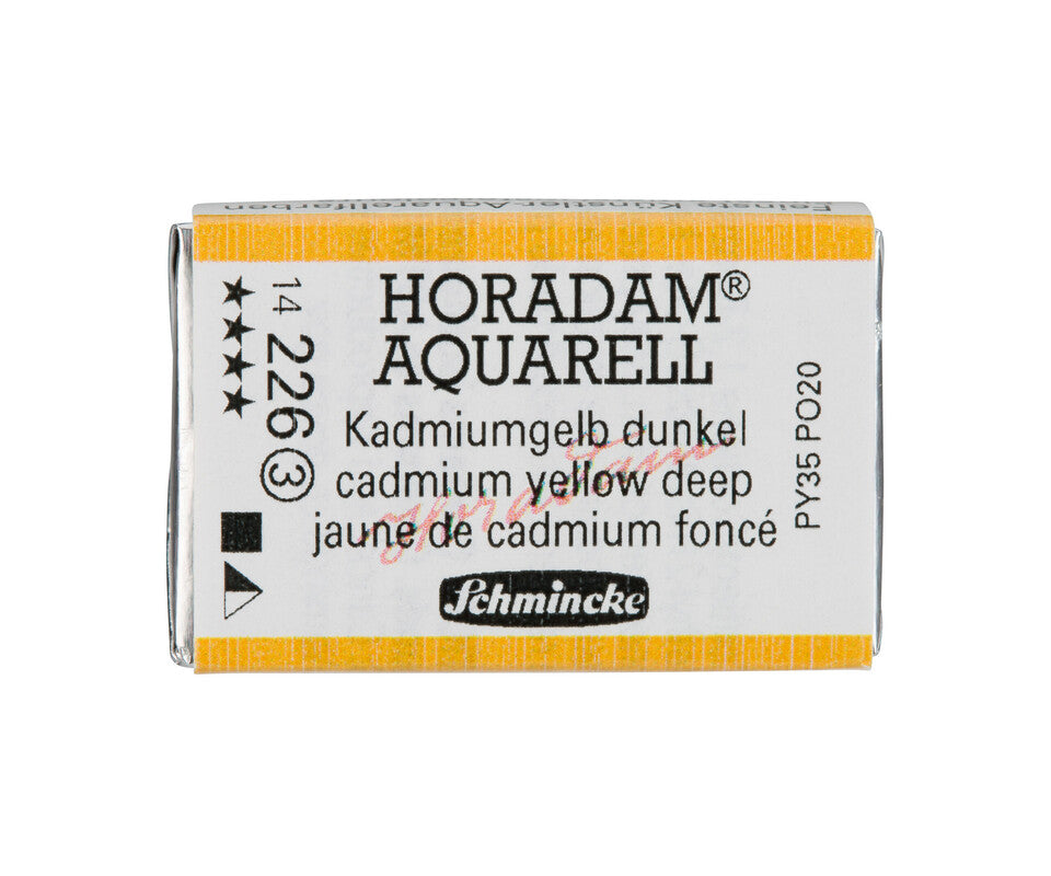 Schmincke Horadam Aquarell Artist Sulu Boya Tam Tablet 226 Cadmium Yellow Deep Seri 3