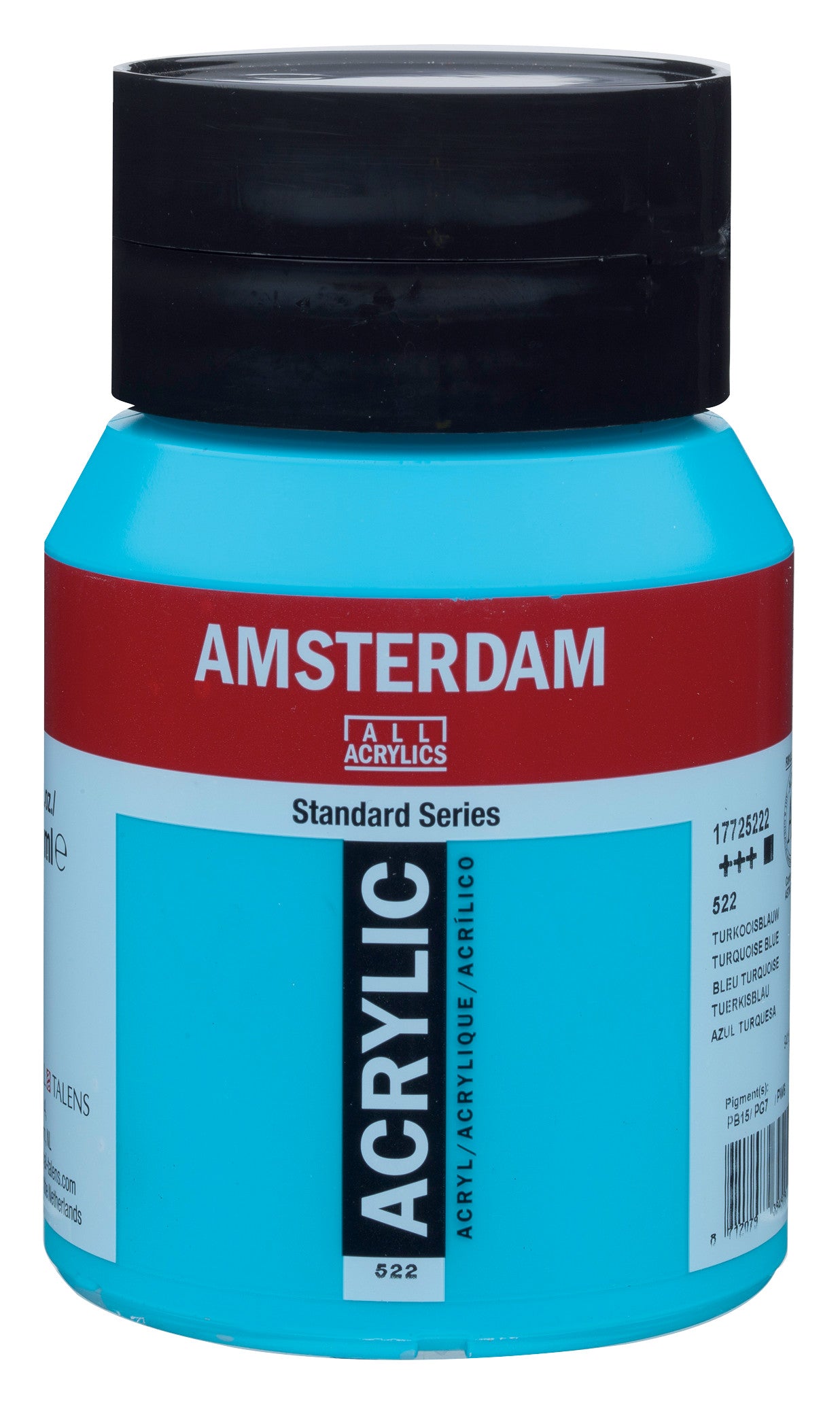 Talens Amsterdam Standard Acrylic Paint 500 ml 522 Turquoise Blue