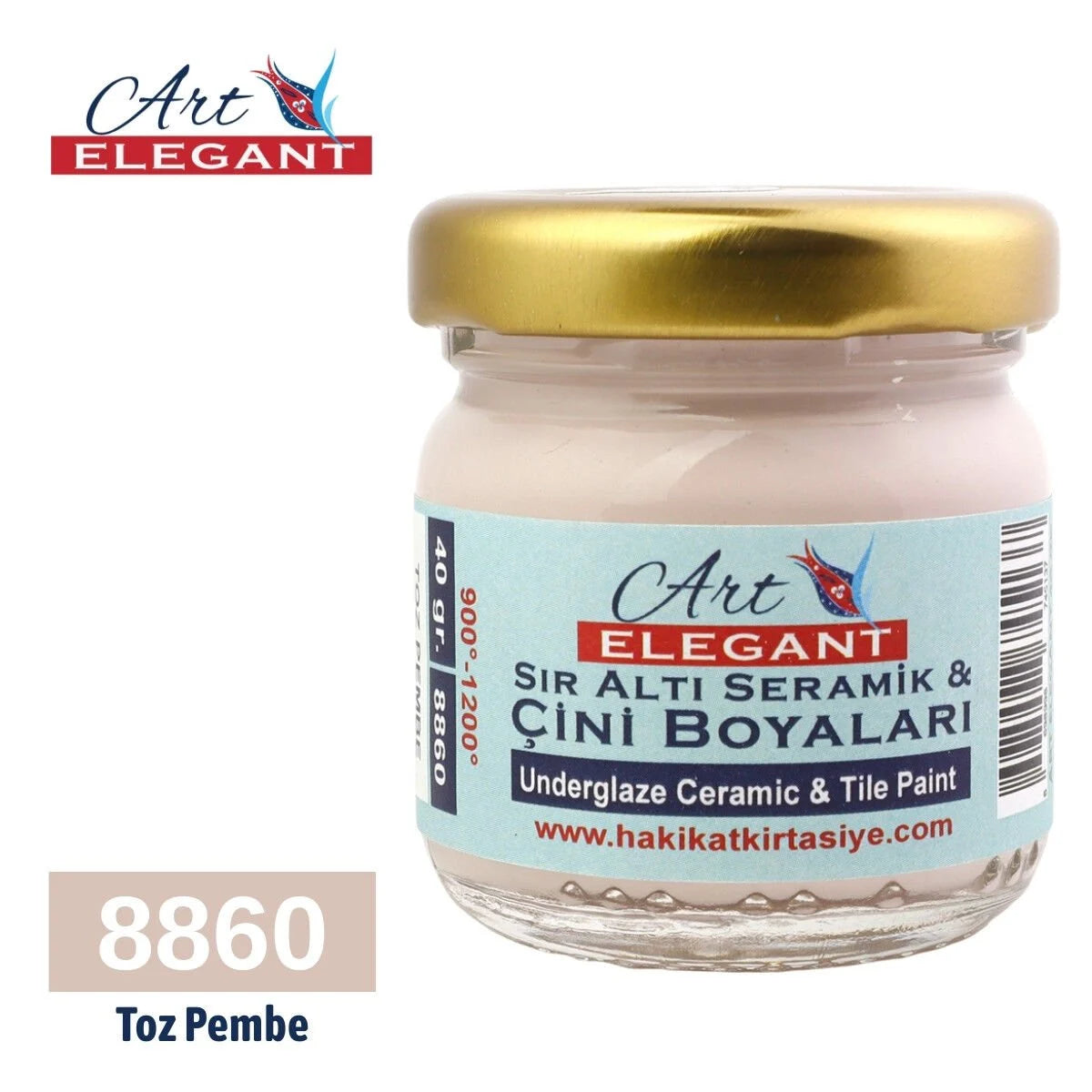 Art Elegant Seramik ve Çini Boya 40 gr 8860 Toz Pembe