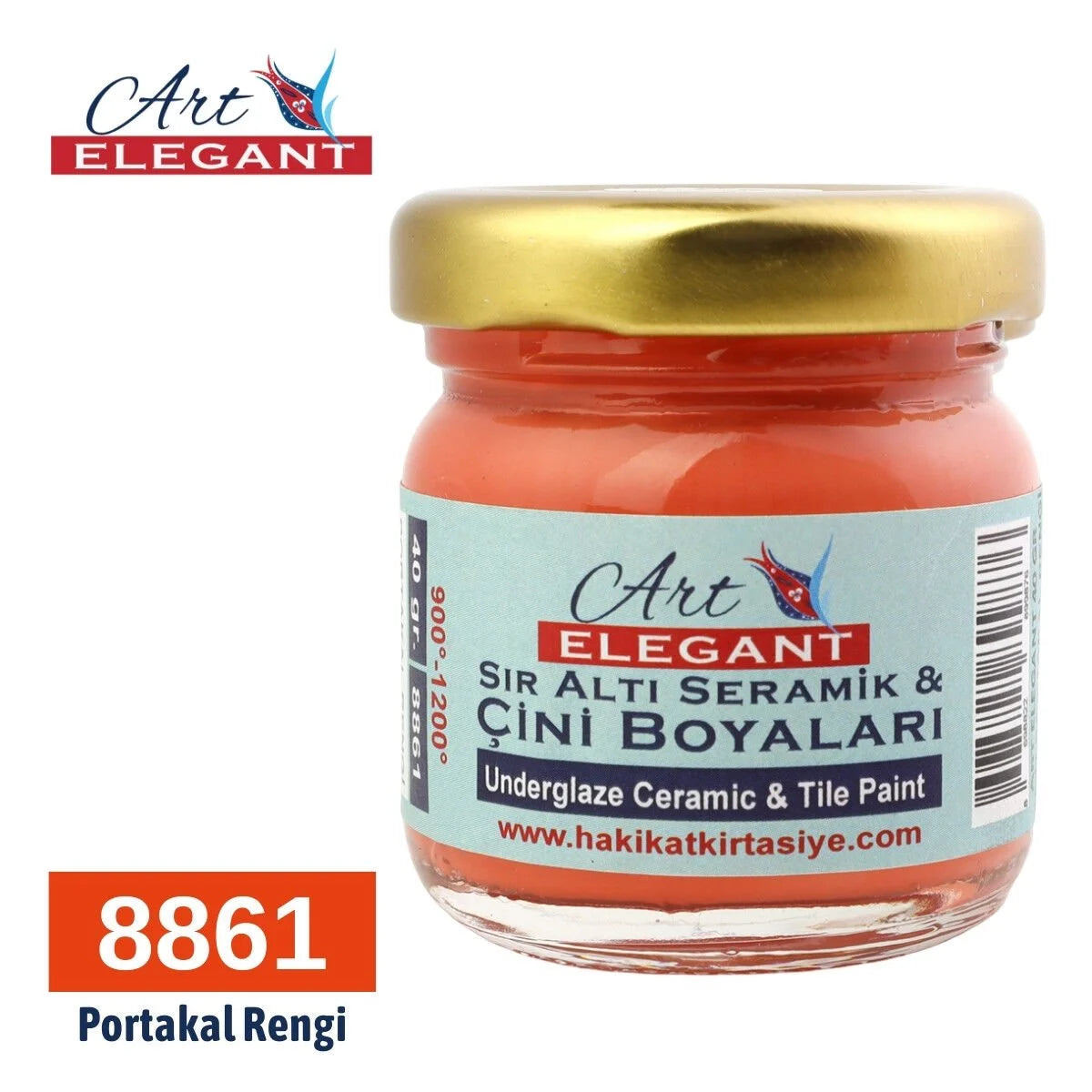 Art Elegant Seramik ve Çini Boya 40 gr 8861 Portakal Rengi