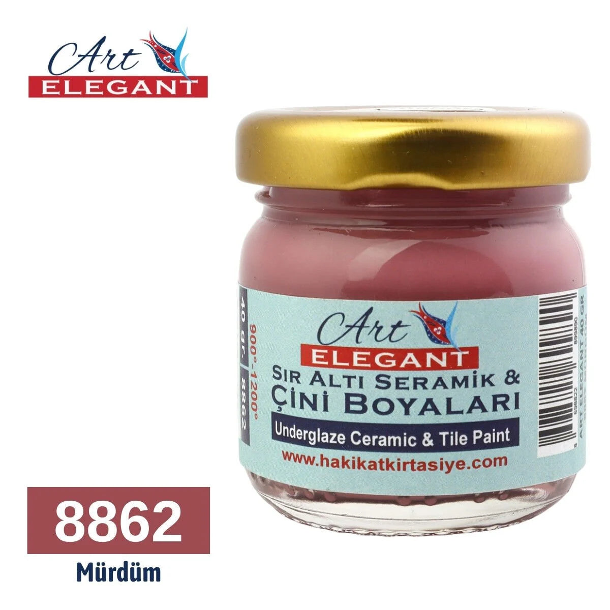 Art Elegant Seramik ve Çini Boya 40 gr 8862 Mürdüm