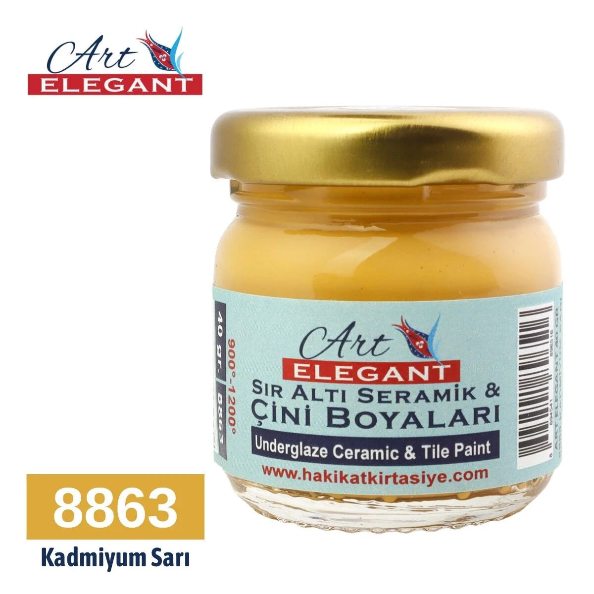 Art Elegant Seramik ve Çini Boya 40 gr 8863 Cadmium Sarı