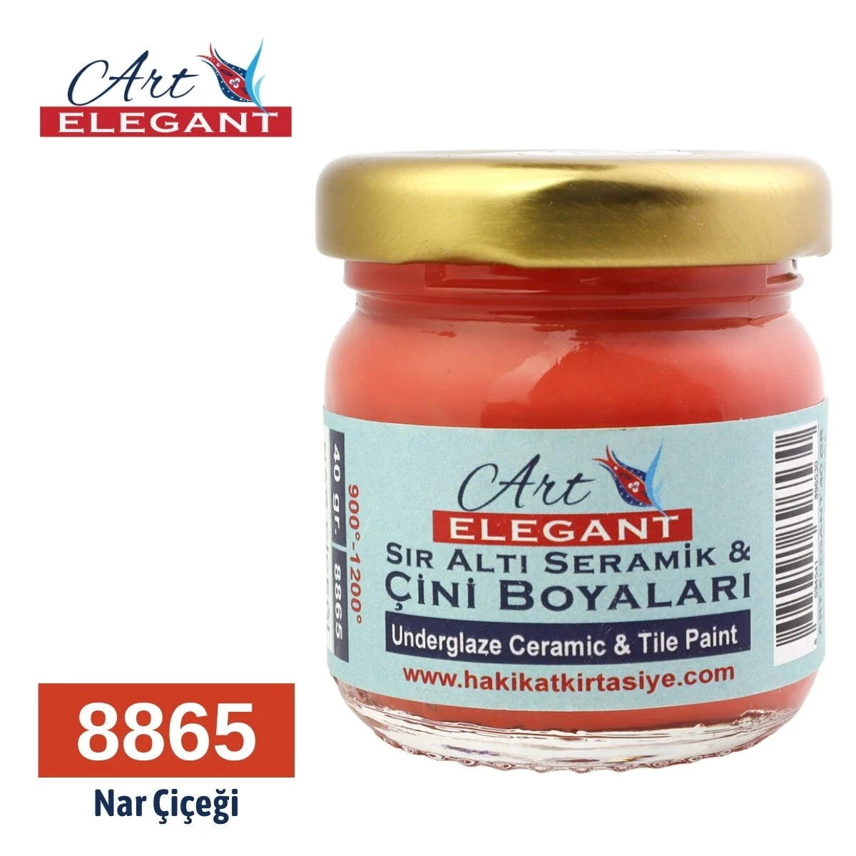 Art Elegant Seramik ve Çini Boya 40 gr 8865 Nar Çiçeği