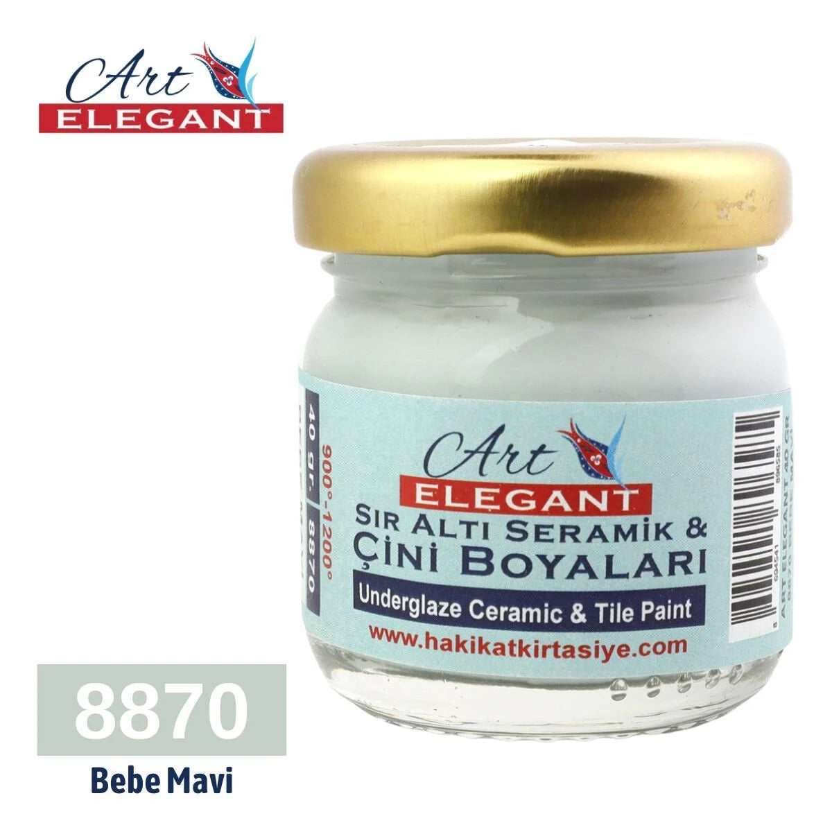 Art Elegant Seramik ve Çini Boya 40 gr 8870 Bebe Mavi
