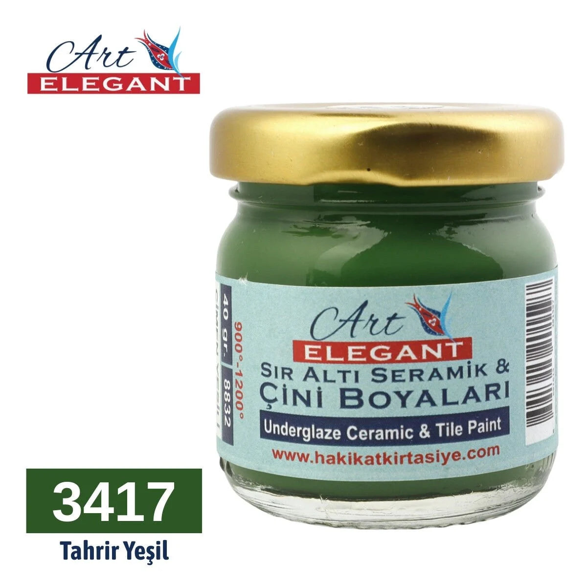 Art Elegant Seramik ve Çini Boya 40 gr 3417 Tahrir Yeşil