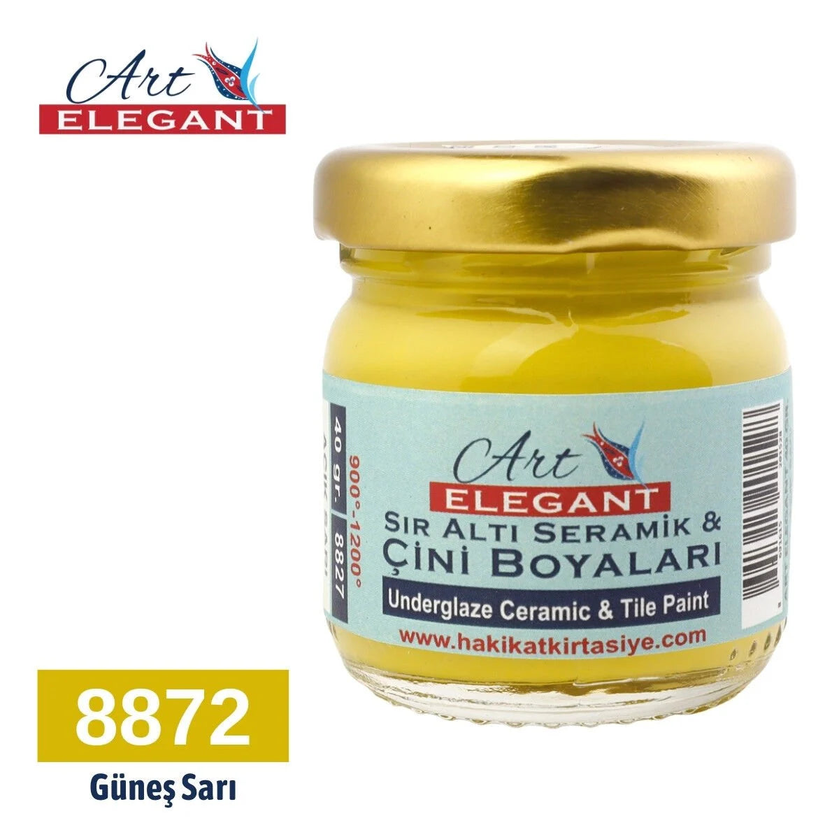 Art Elegant Seramik ve Çini Boya 40 gr 8872 Güneş Sarı