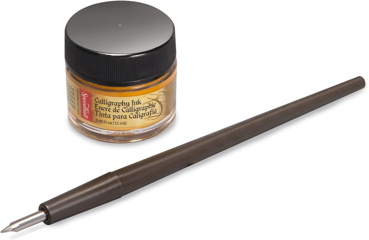Speedball Kaligrafi Seti Siyah Mürekkep, Uç (102), Sap