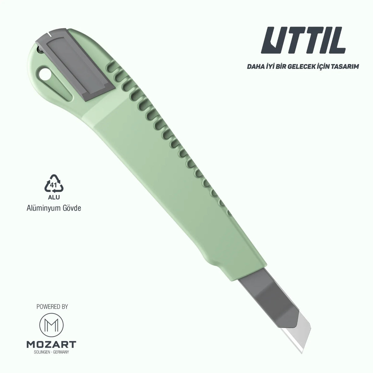 Mozart Uttil Alüminyum Gövde Oto-Kilit Maket Bıçağı 9 mm