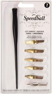 Speedball Left-Handed Calligraphy Set Holder + 6 Nibs