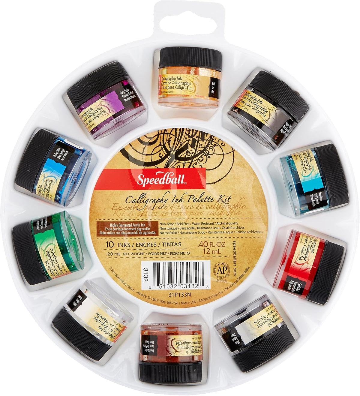 Speedball Kaligrafi MürekkepSeti 12 ml x 10