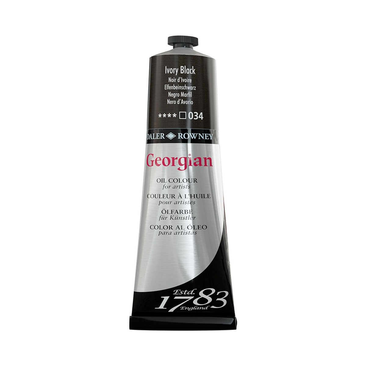 Daler Rowney Georgian Oil Paint 225 ml 034 Ivory Black