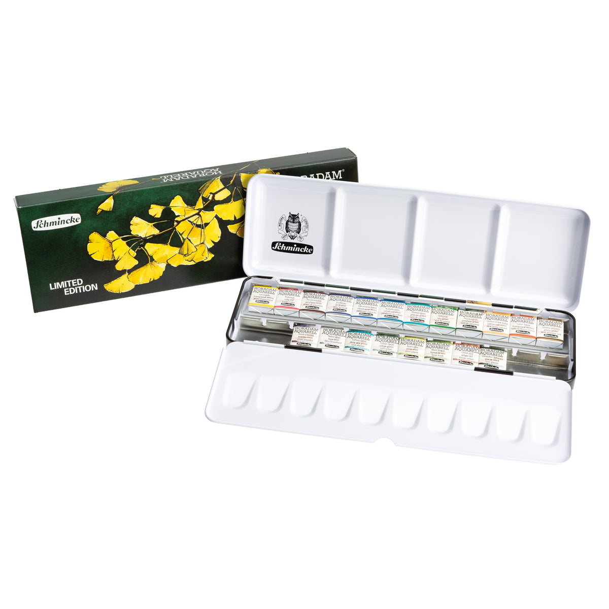 Schmincke Horadam Aquarell Artist Sulu Boya Metal Kutu Set 12 Standart + 8 Supergranulation Yarım Tablet