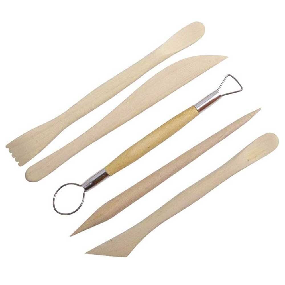 Wooden Chalk Modeling Pencils 5-Pack Brown
