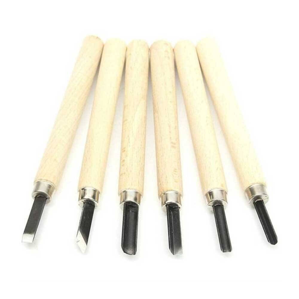 Wood and Ceramic Carving Set 6 Pieces