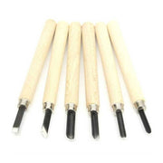 Wood and Ceramic Carving Set 6 Pieces