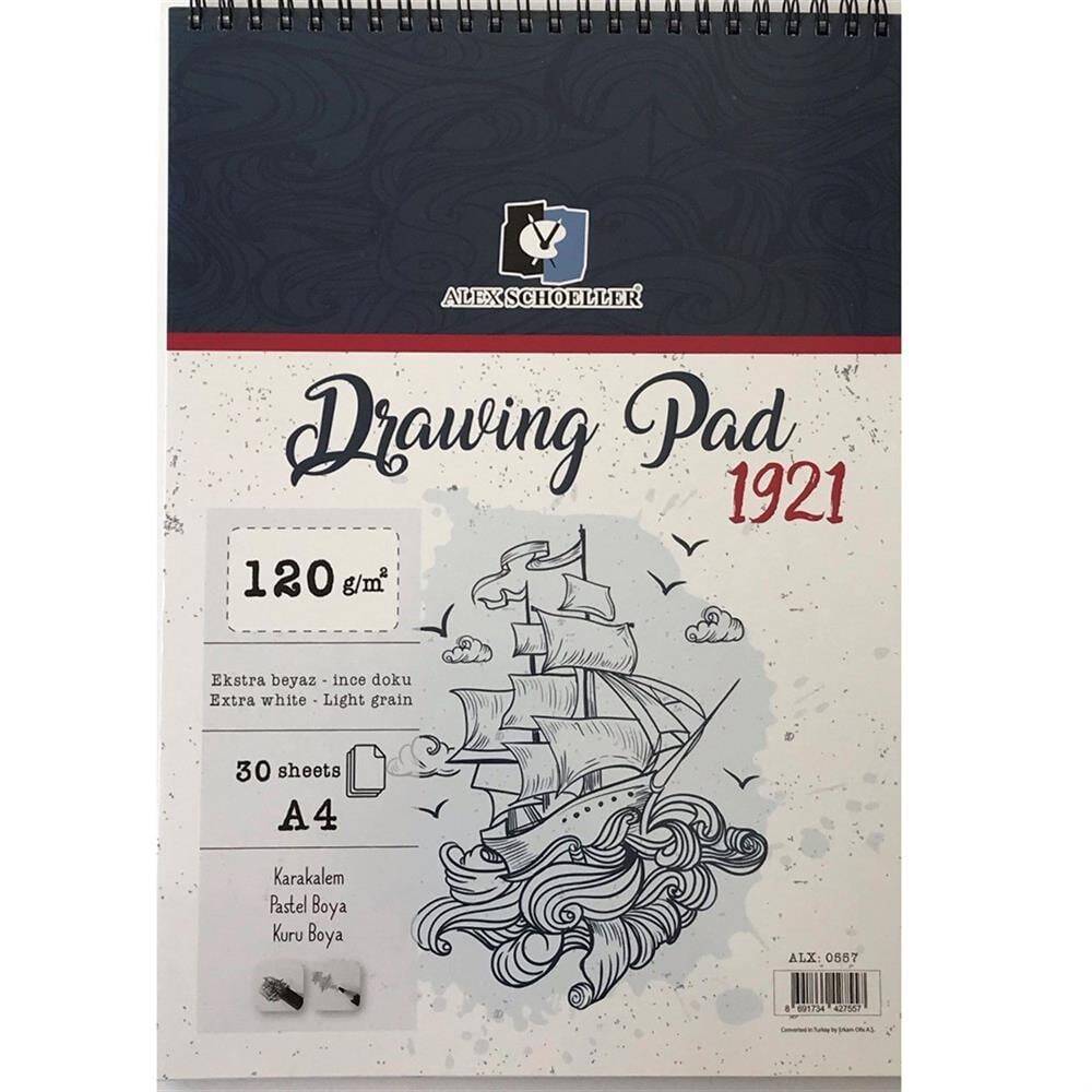 Alex Schoeller Drawing Pad Eskiz Defteri 120 gr A4 30 Yaprak
