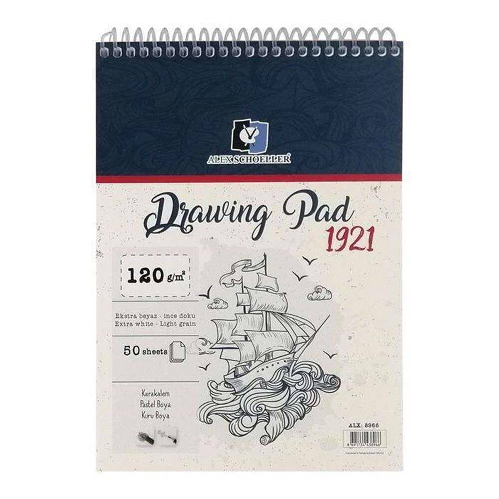 Alex Schoeller Drawing Pad Eskiz Defteri 120 gr A5 50 Yaprak Spiralli