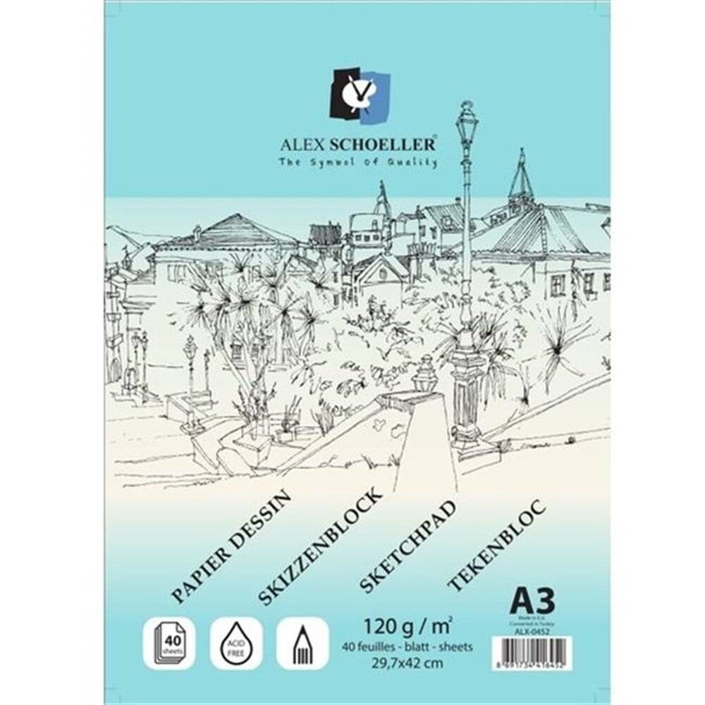 Alex Schoeller Eskiz Blok A3 120 gr Spiralli 40 yaprak