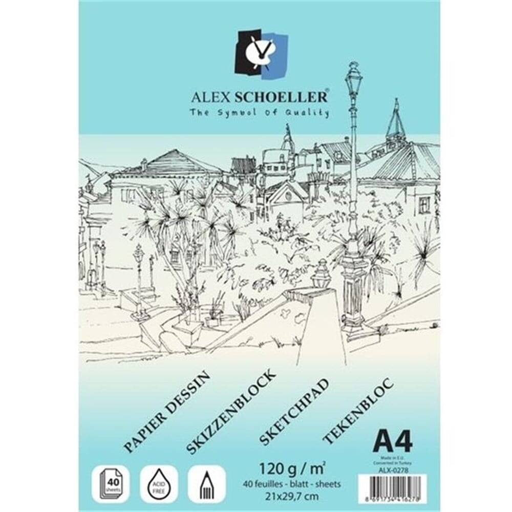 Alex Schoeller Eskiz Blok A4 120 gr Spiralli 40 yaprak