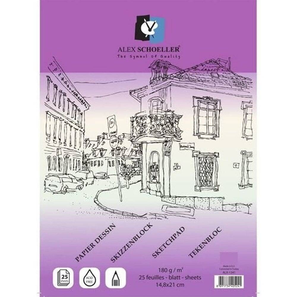 Alex Schoeller Eskiz Blok Yapışkanlı A5 180 Gr 25 Sayfa