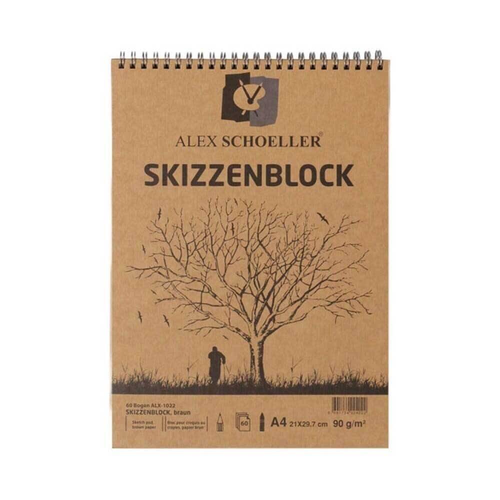 Alex Schoeller Kraft Drawing Notebook A4 60 Sheets Top Spr