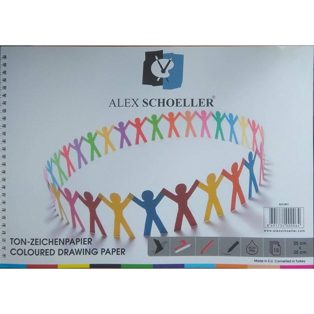 Alex Schoeller Colored Cardboard Block 25x35 15 Sheets