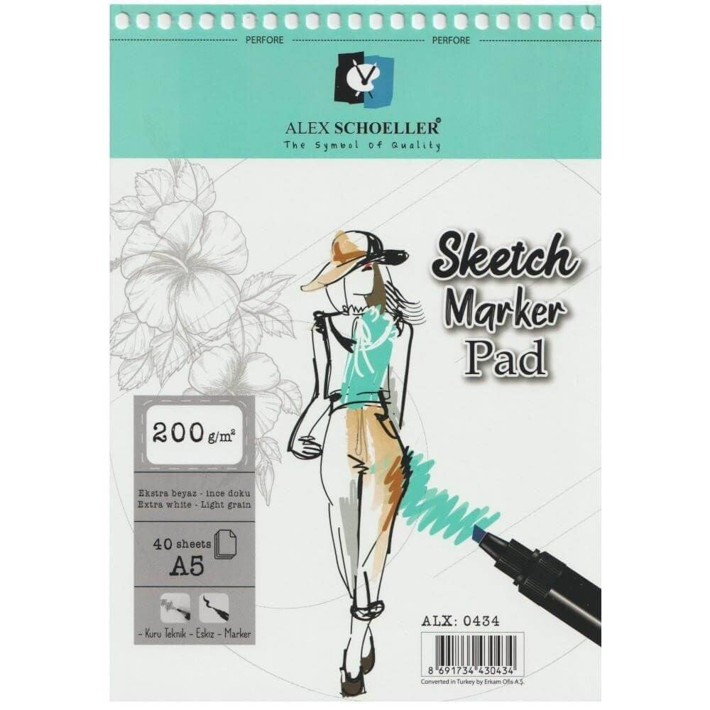 Alex Schoeller Sketch Marker Pad 200 GR A5 SPR 40 Pages