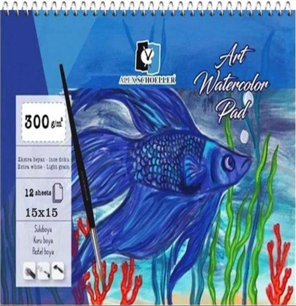 Alex Schoeller Watercolor Notebook 15x15 cm 300 gr 12 Pages