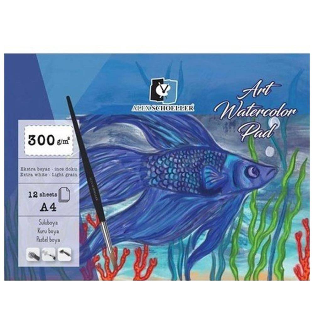 Alex Schoeller Watercolor Notebook Adhesive A4 300 Gr 12 Pages