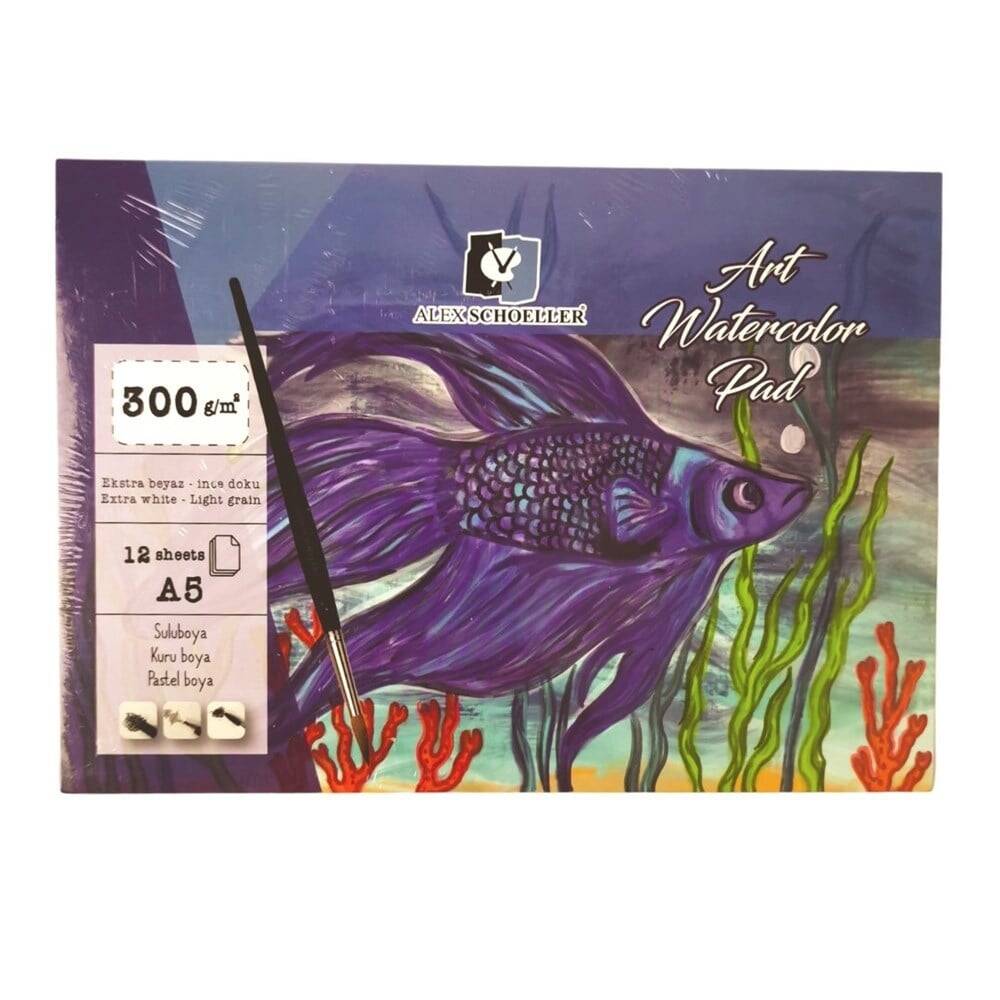 Alex Schoeller Watercolor Notebook Adhesive A5 300 Gr 12 Pages