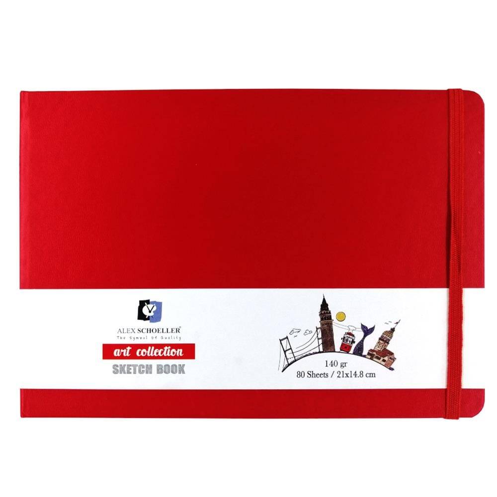 Alex Sketch Book Art Collection Red 21x14.8 140 gr 80 Pages