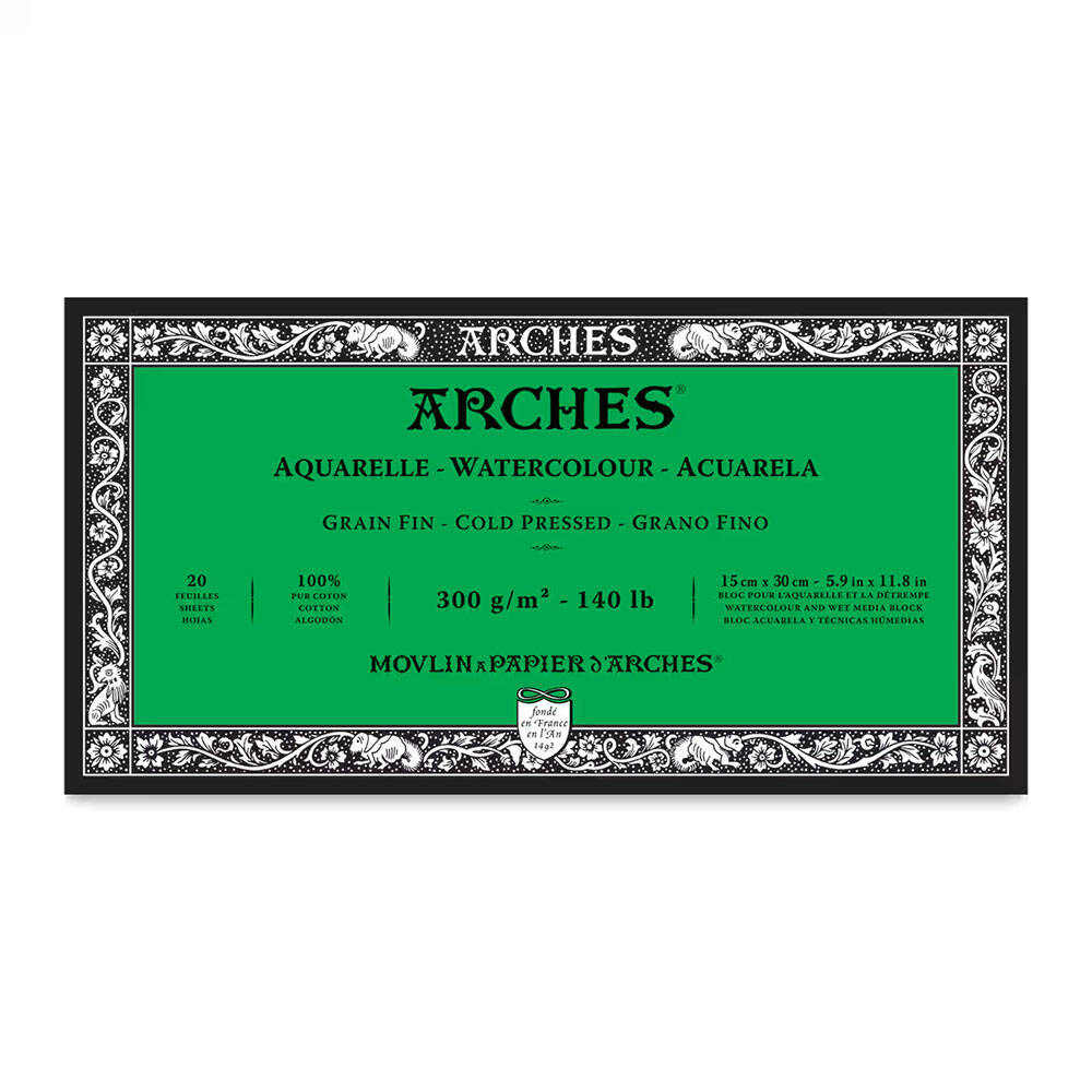 Arches Suluboya Blok Defter 15x30 cm 300 gr 20 Yaprak Cold Press