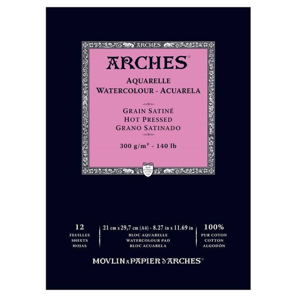 Arches Watercolor Block Notebook 21X29.7 cm 300 Gr 12 Sheets Hot Pressed