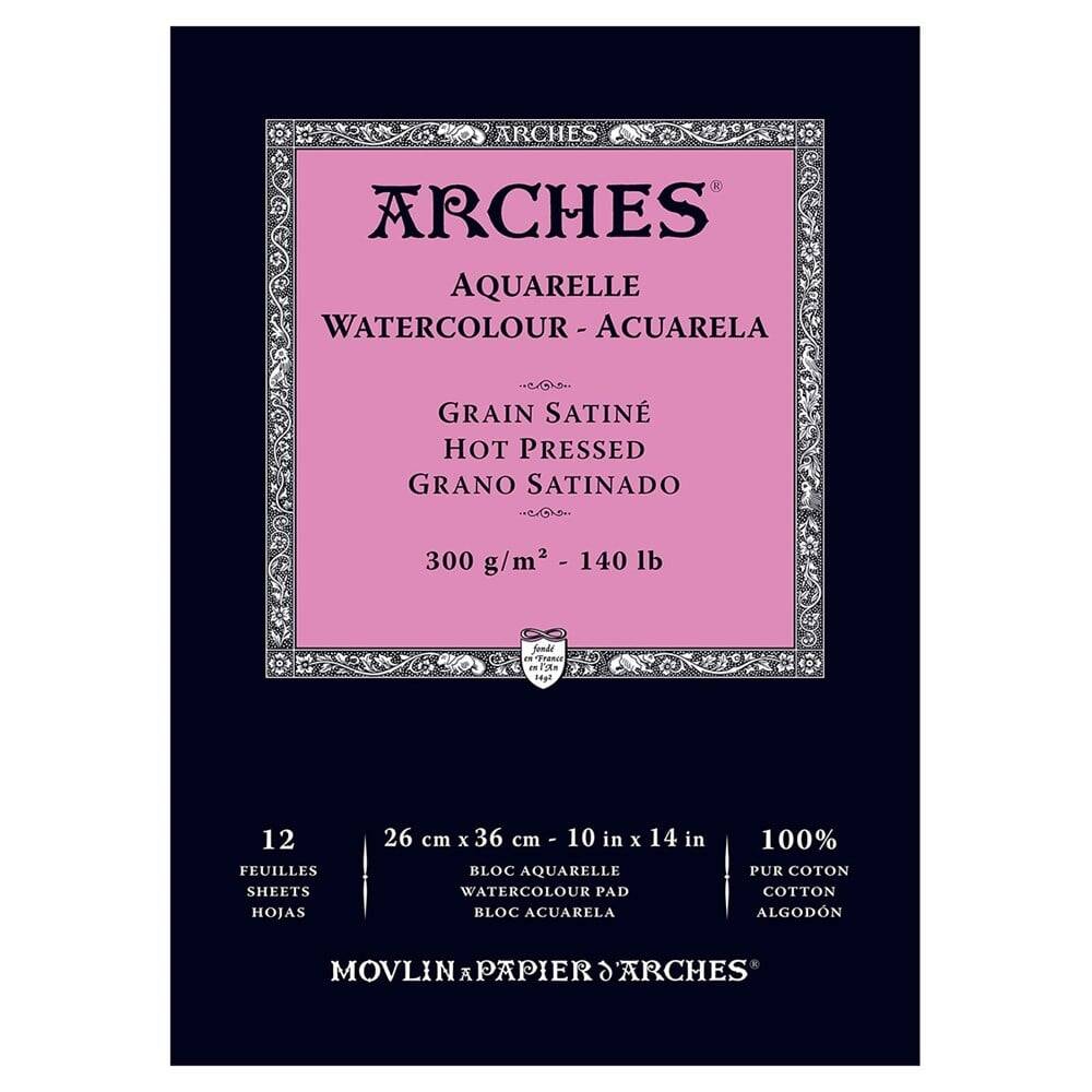 Arches Watercolor Block Notebook 26X36 cm 300 Gr 12 Sheets Hot Press