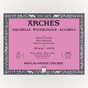 Arches Watercolor Block Notebook 31X41 cm 300 Gr 20 Sheets Hot Pressed