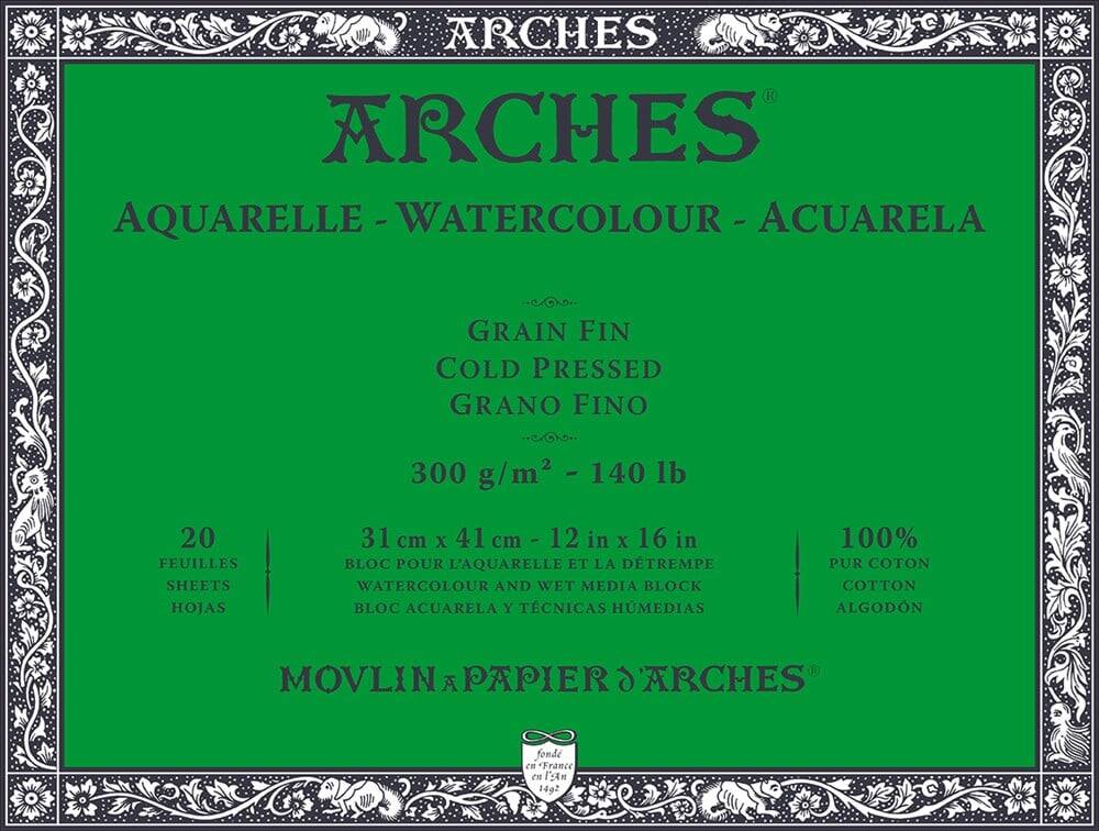 Arches Watercolor Block Notebook 31X41 cm 300 Gr 20 Sheets Cold Pressed