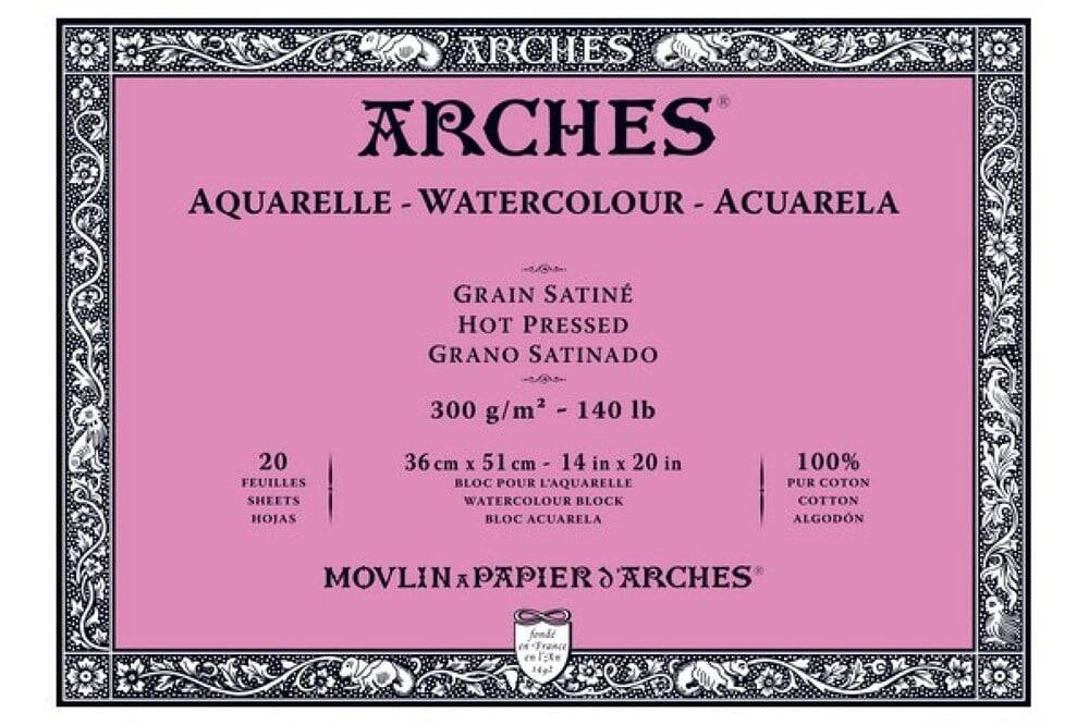 Arches Suluboya Blok Defter 36x51 cm 300 gr 20 Yaprak Hot Press